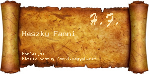Heszky Fanni névjegykártya